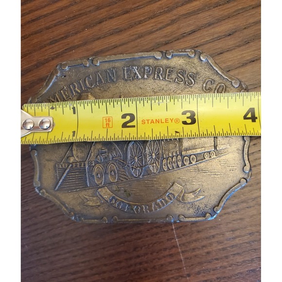 Vintage CDA American Express Company Brass Buckle By Lewis Buckles Chicago - Picture 6 of 8